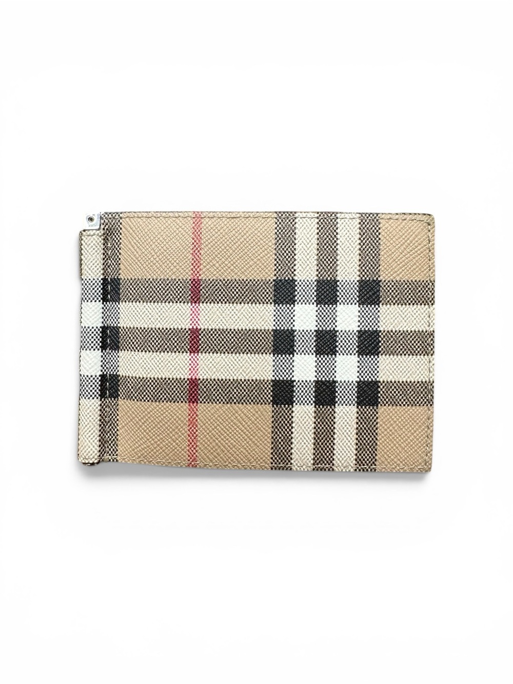Burberry Vintage Check Money Clip Wallet Nova Check Bifold Wallet with COA
